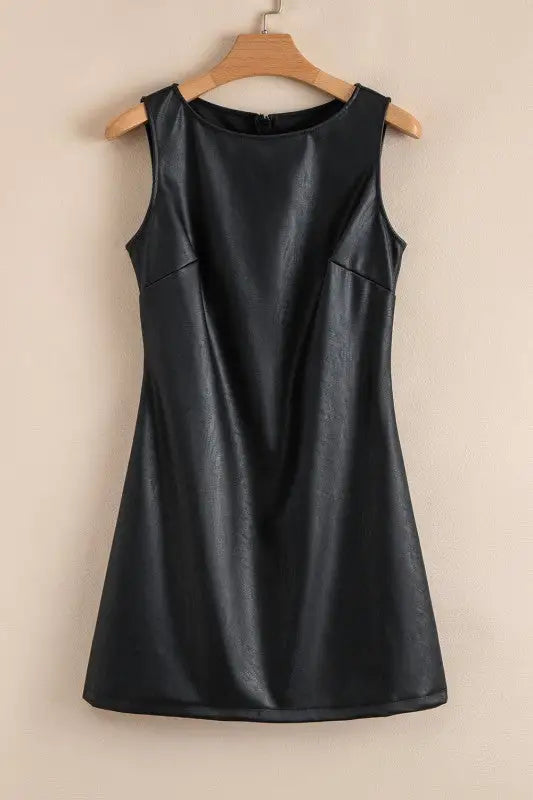 Vegan Leather Sleeveless Mini Dress Wild Ginger / XL