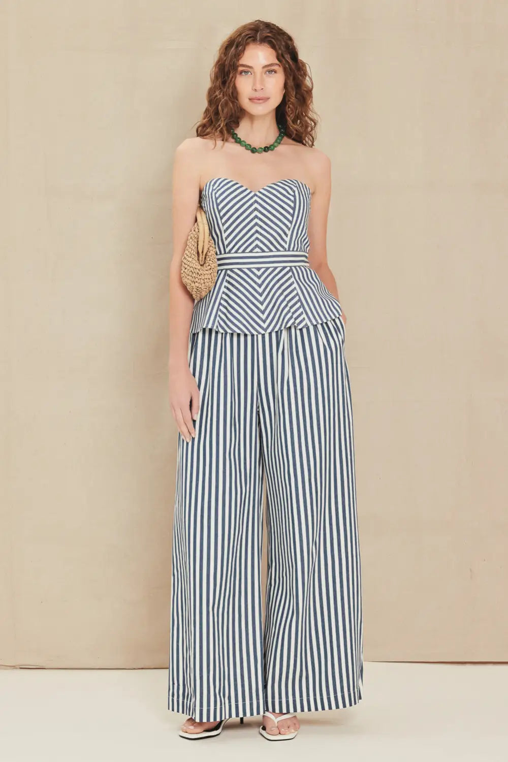 PORTSIDE STRIPE WOVEN WIDE LEG PANTS – MELISSA JEAN