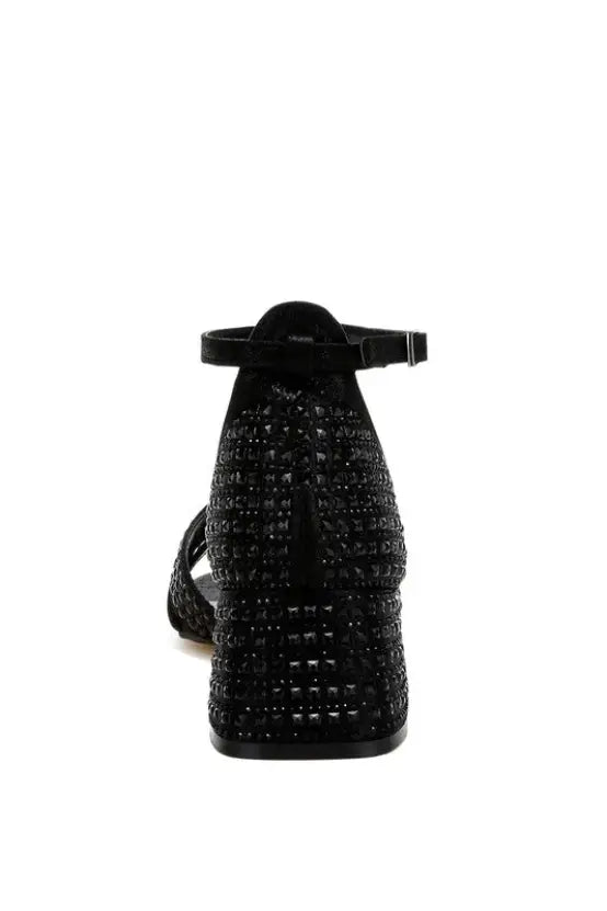 Babylon Low Block Heel Rhinestone Sandals *More Colors - Shoes