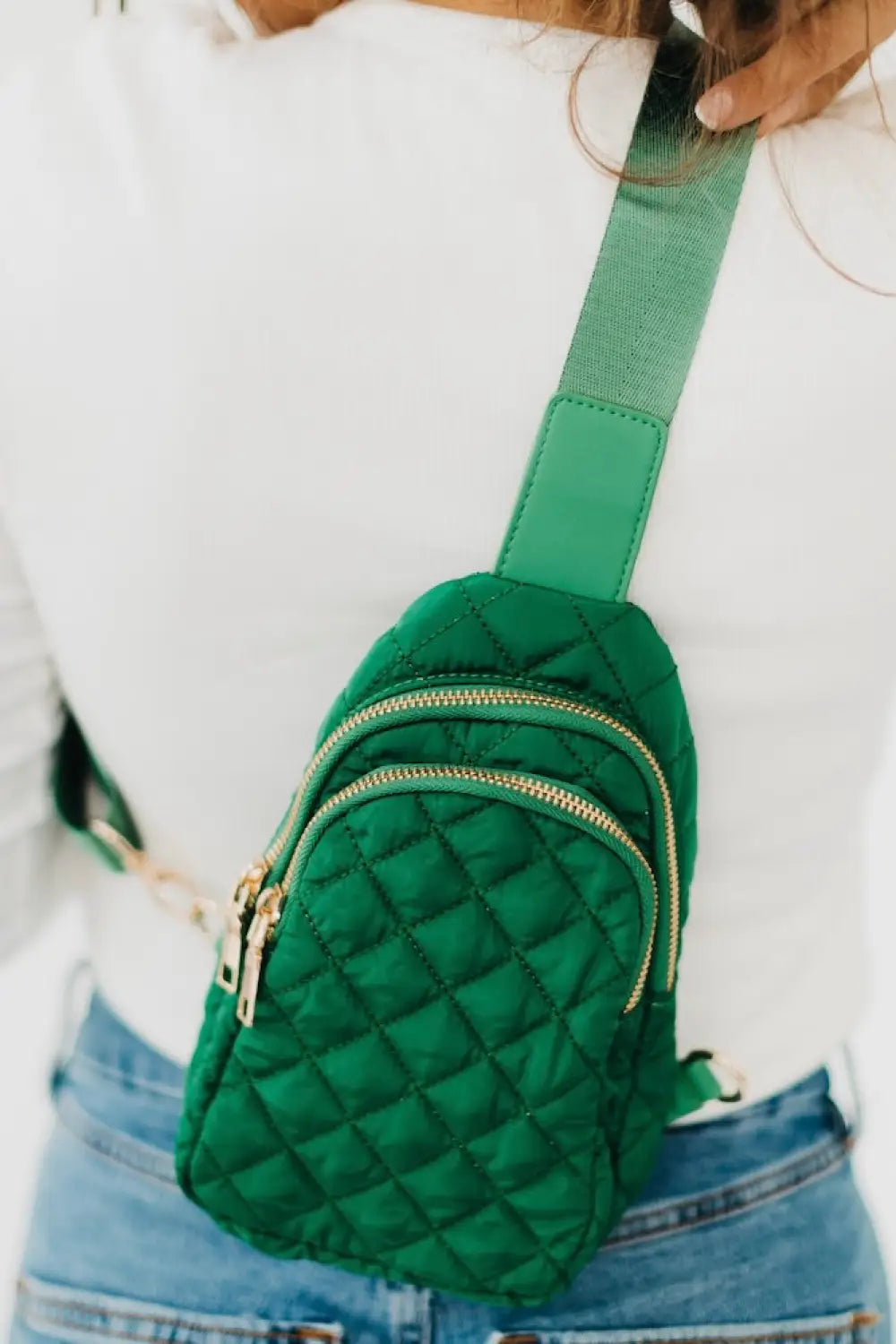 Pinelope Puffer Sling Bag - Emerald - Bum Bag
