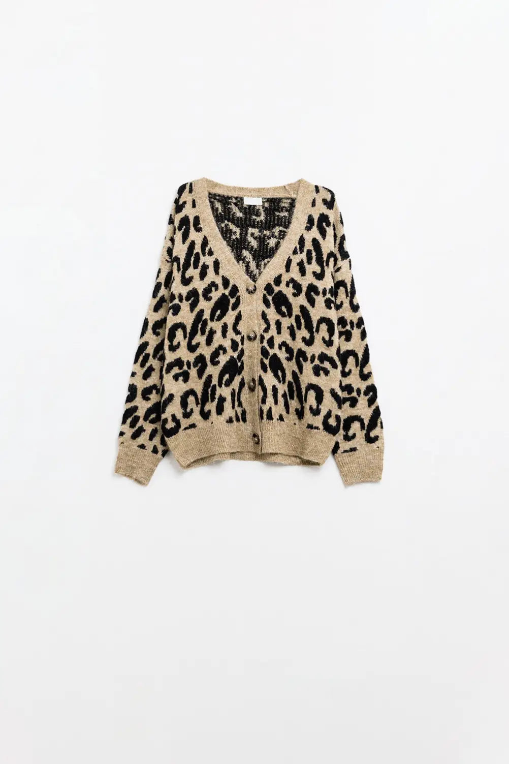 soft knit leopard print cardigan - BROWN / ONE - Cardigans