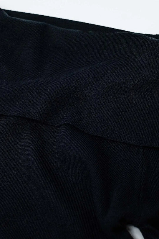 Maxi Knitted wide Bardot Dress in black - BLACK / ONE - Dresses