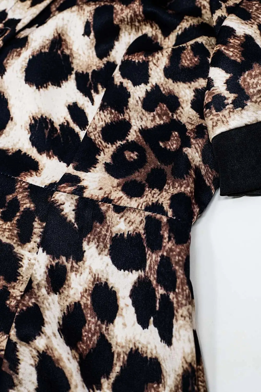 Leopard print buttoned maxi dress with satin detail - Dresses