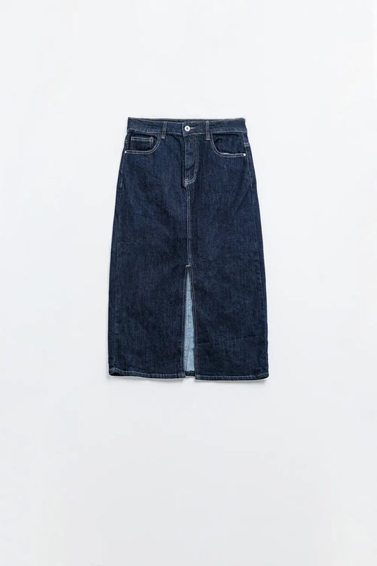 pencil denim skirt in dark wash - Skirts