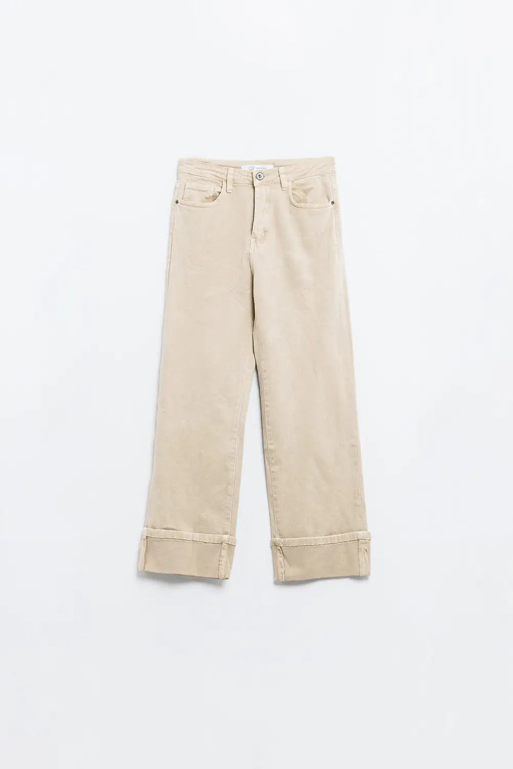 Straight leg Pants with cropped hem in dark beige - Colored Jeans