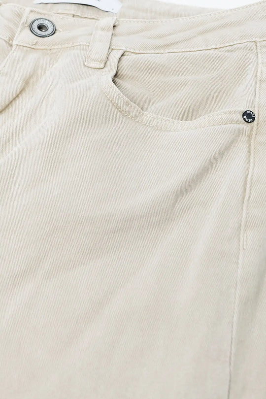 Straight leg Pants with cropped hem in dark beige - Colored Jeans