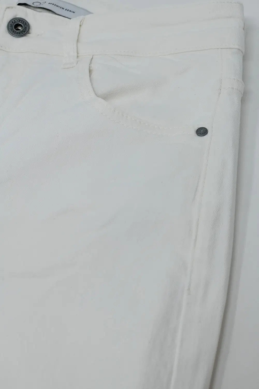 white wide leg high rise Pants - Colored Jeans