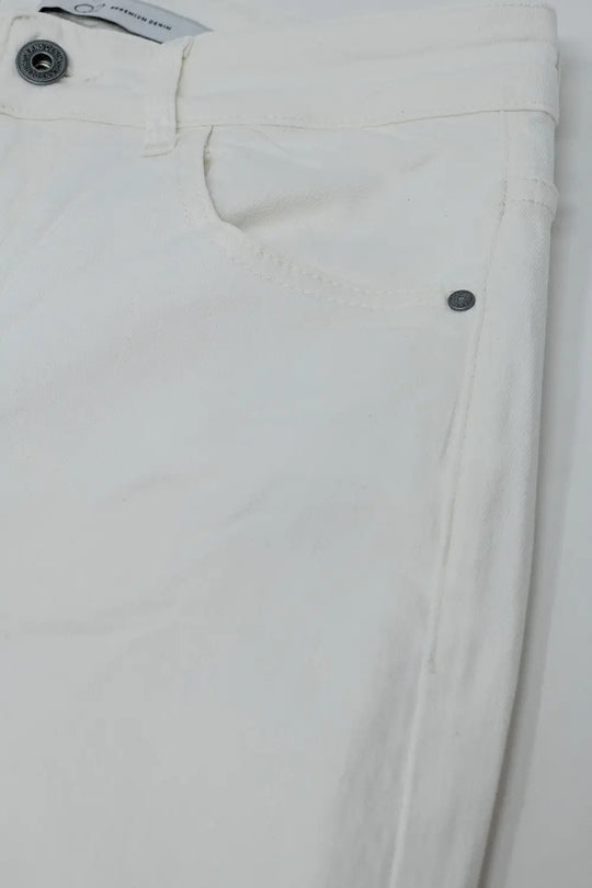 white wide leg high rise Pants - Colored Jeans