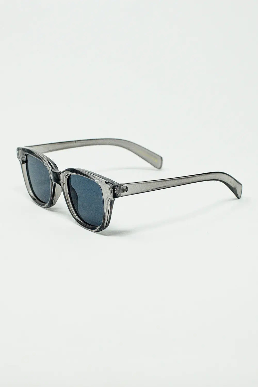 Retro Round Sunglasses With Smoke Black Lense and Transparent Gray Frame - GRAY / ONE - Sunglasses