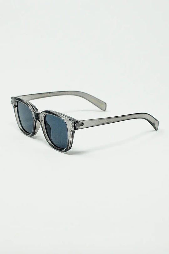 Retro Round Sunglasses With Smoke Black Lense and Transparent Gray Frame - GRAY / ONE - Sunglasses