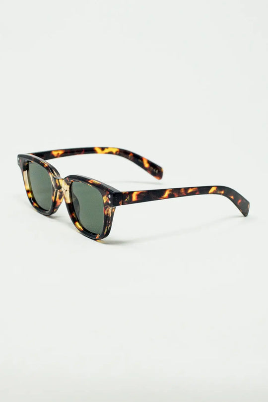 Polarised Sunglasses with dark Lens With Tortoise Sheel Frame - BROWN / ONE - Sunglasses