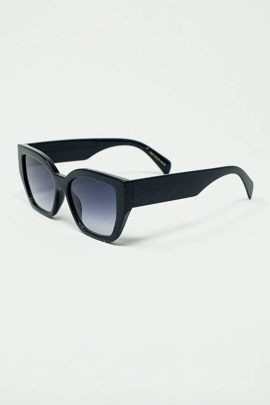geometric thick black sunglasses with gradient lens - BLACK / ONE - Sunglasses