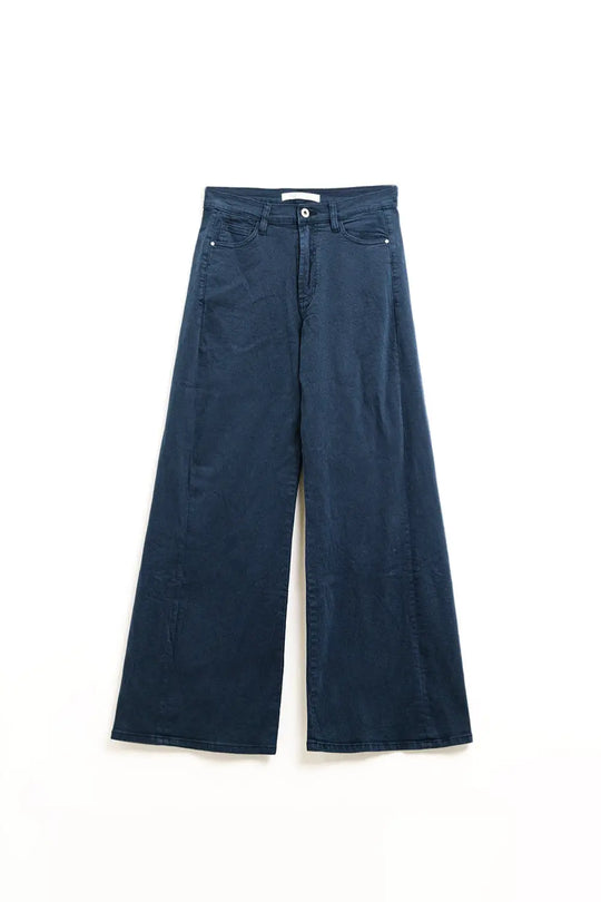 Extra wide leg trousers in navy - Colored Jeans