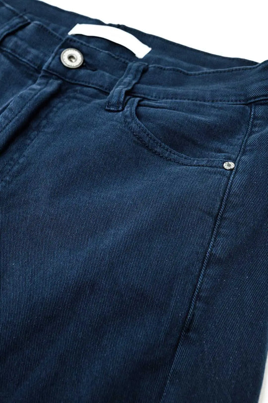 Extra wide leg trousers in navy - Colored Jeans