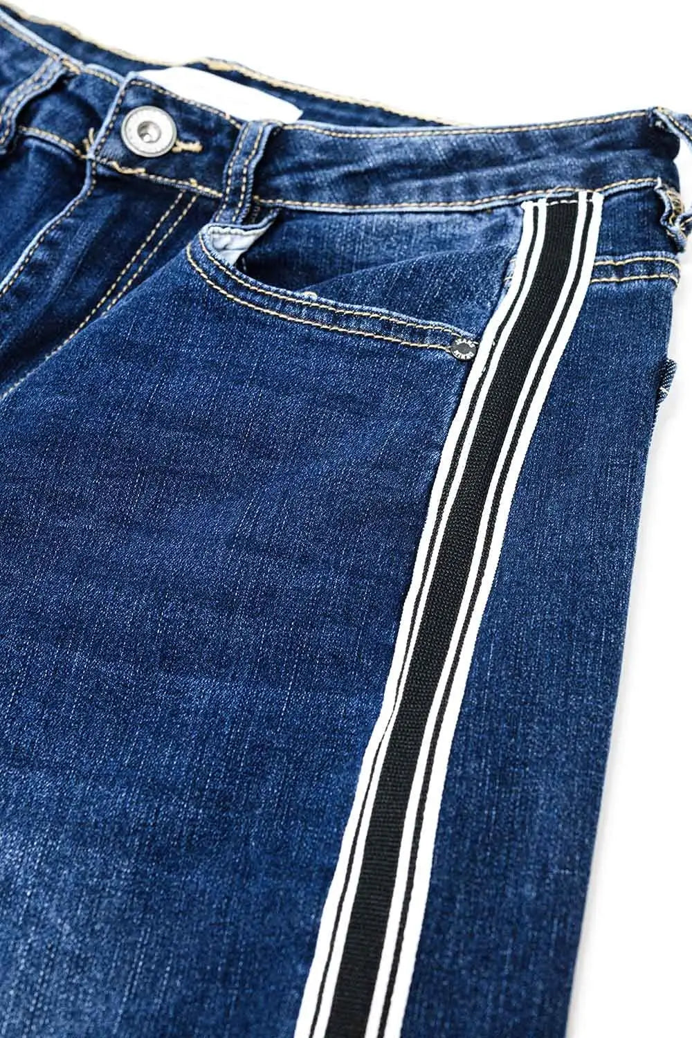 super Wide Leg Jeans with stripe on side