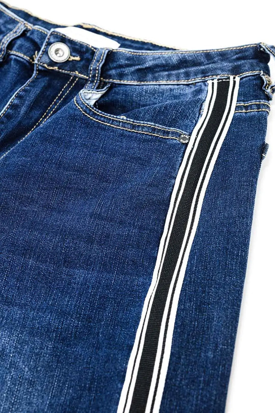 super Wide Leg Jeans with stripe on side