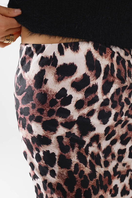Leopard print mid-rise Flared midi skirt - Skirts
