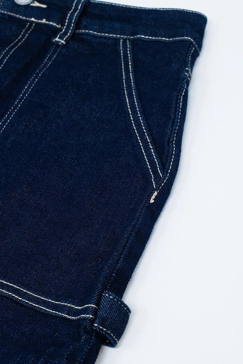 Dark wash denim mini skirt with front pockets - Skirts
