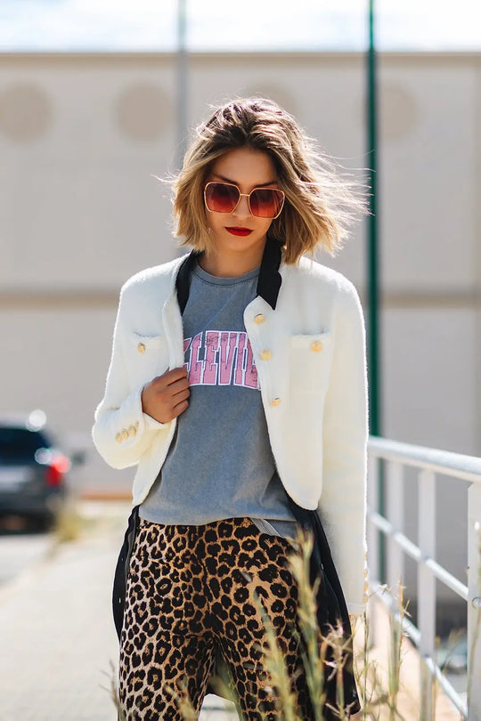 Extra soft fluffy high-quality cardigan in cream - CREAM / ONE - Jackets Cardigans