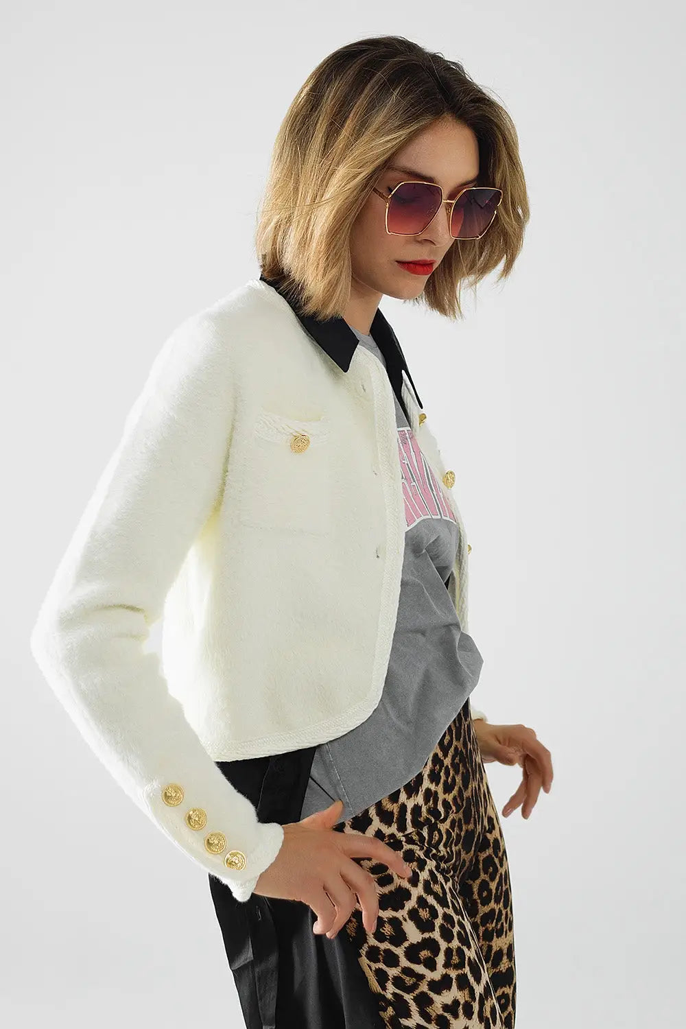 Extra soft fluffy high-quality cardigan in cream - CREAM / ONE - Jackets Cardigans