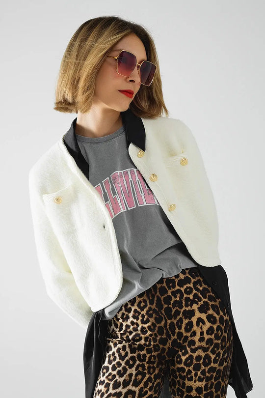 Extra soft fluffy high-quality cardigan in cream - CREAM / ONE - Jackets Cardigans