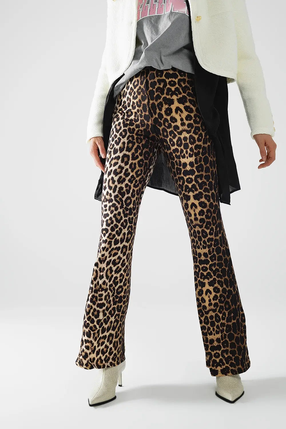 Flared Spandex leggings in a leopard print - Pants