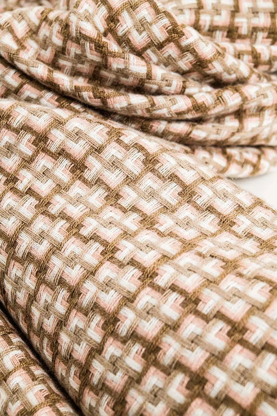 Super soft pastel pink scarf with geometric print - BEIGE / ONE - Scarves