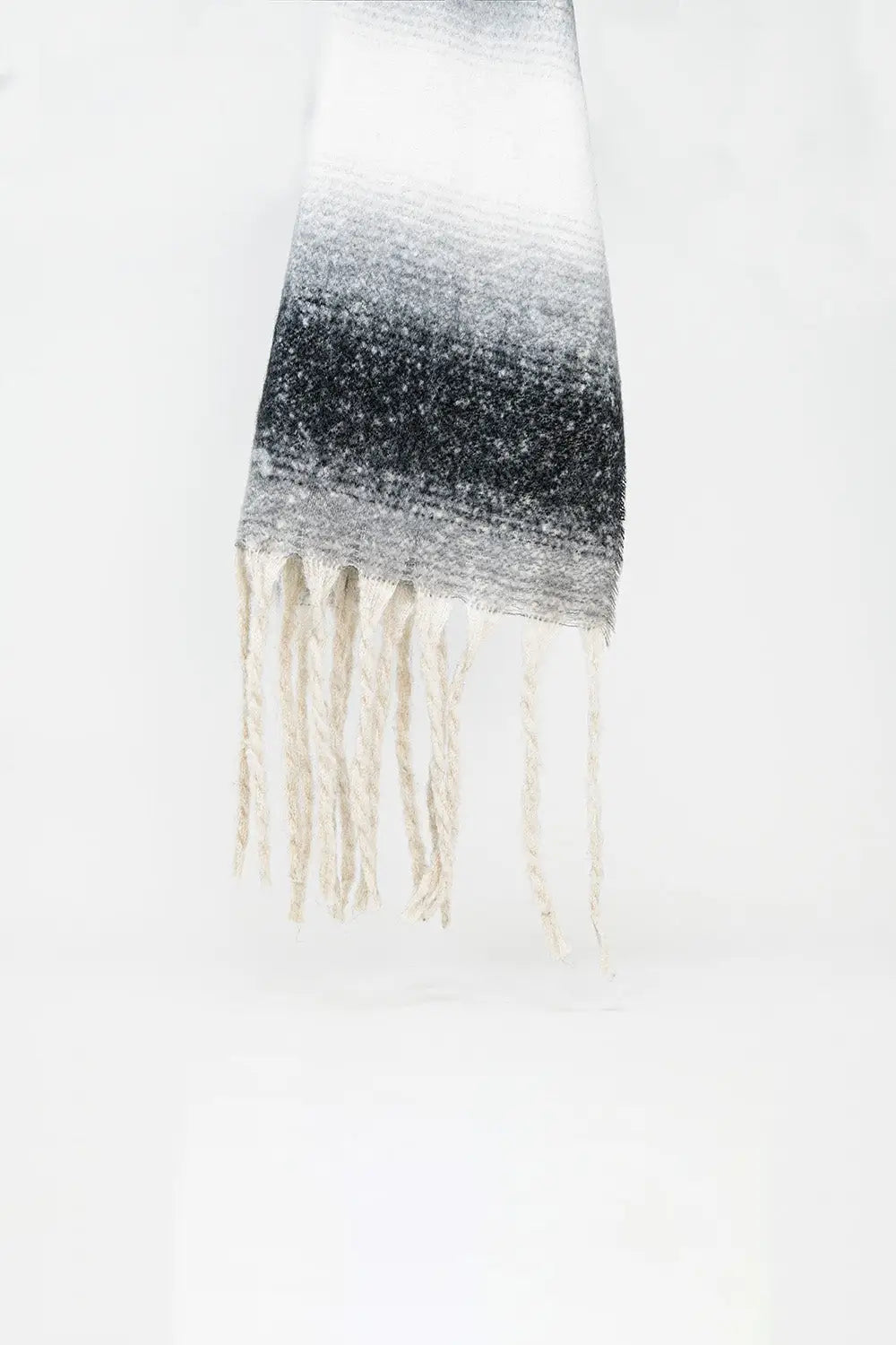 Supersoft long woven scarf with fringe in black - BLACK / ONE - Scarves