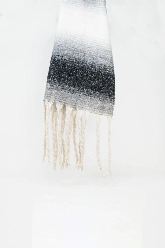 Supersoft long woven scarf with fringe in black - BLACK / ONE - Scarves