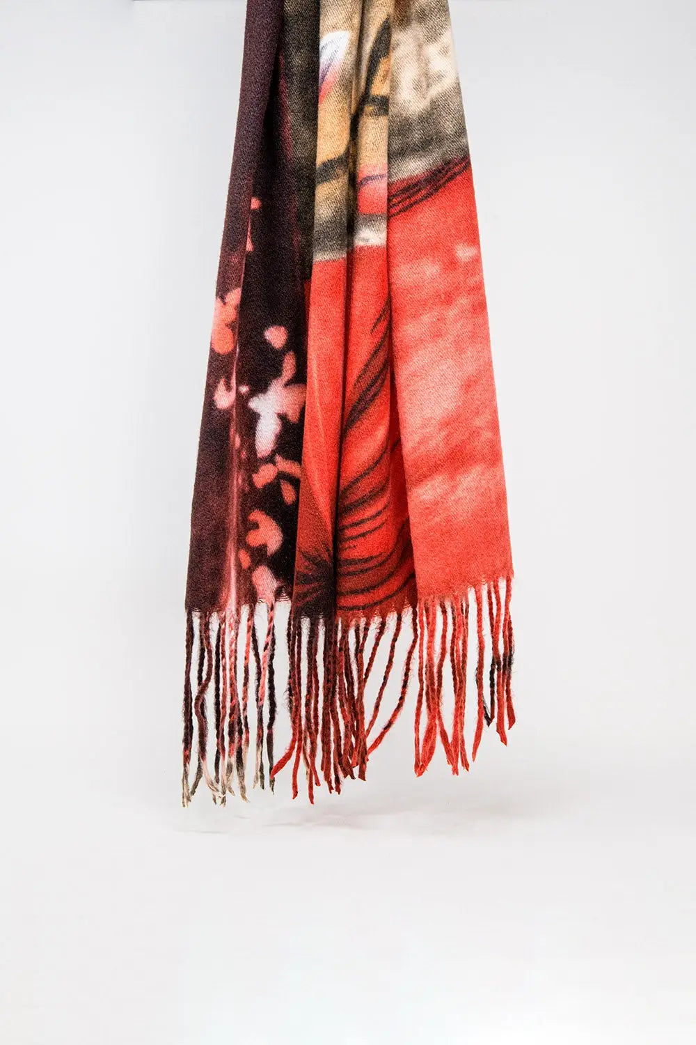 red flower print scarf - RED / ONE - Scarves