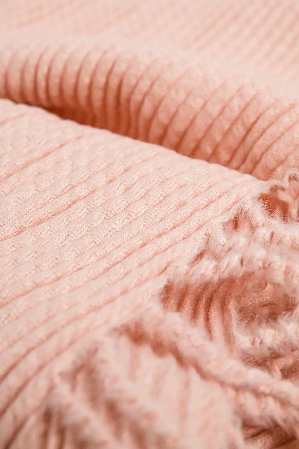 Pink scarf in soft and fluffy fabric with fringes - PINK / ONE - Scarves