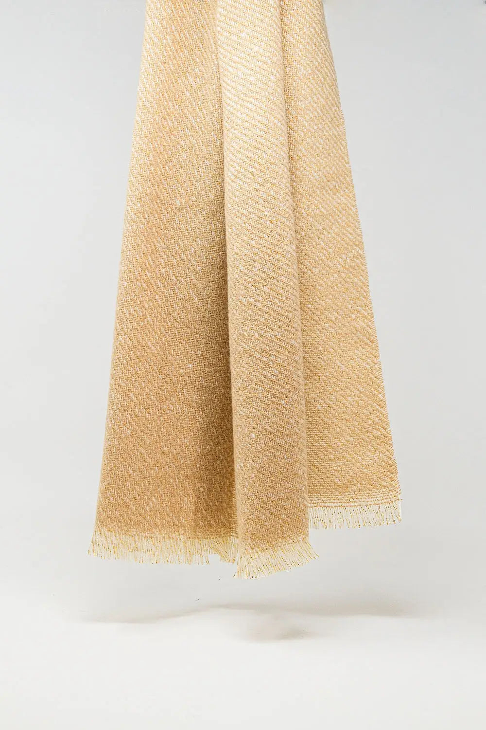 Camel-colored scarf with gold thread detail - BEIGE / ONE - Scarves
