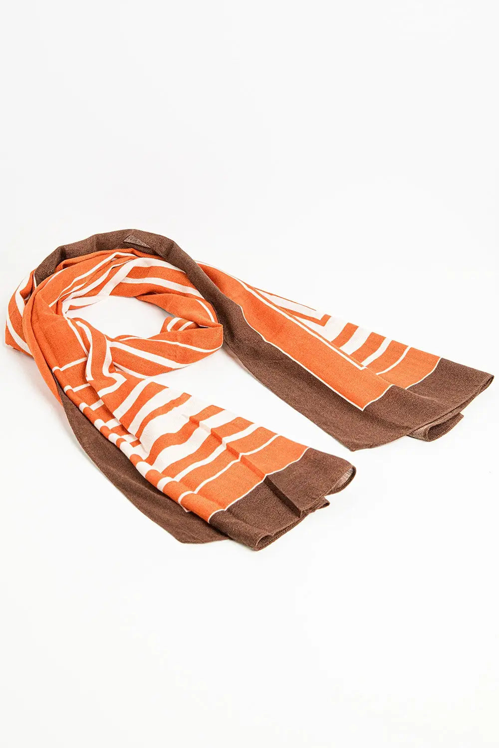 Red scarf in fine knit with geometric print - ORANGE / ONE - Scarves