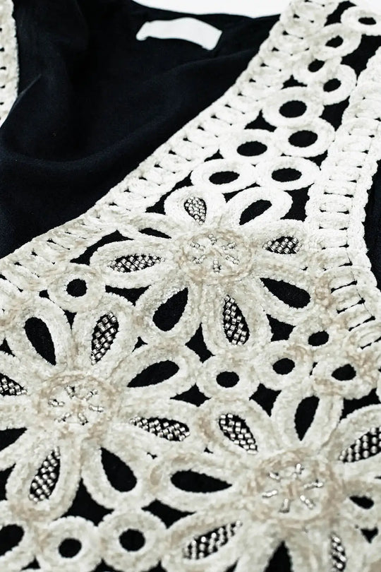 Embroidery Velvet Short Vest in white - Jackets Tops
