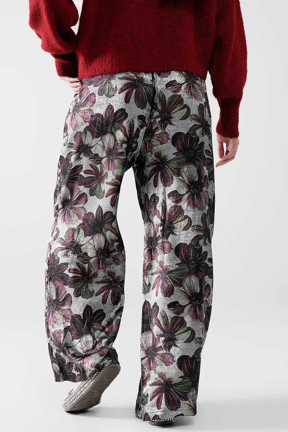 wide-leg pants in floral print - Pants