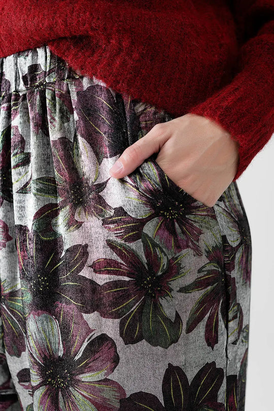 wide-leg pants in floral print - Pants