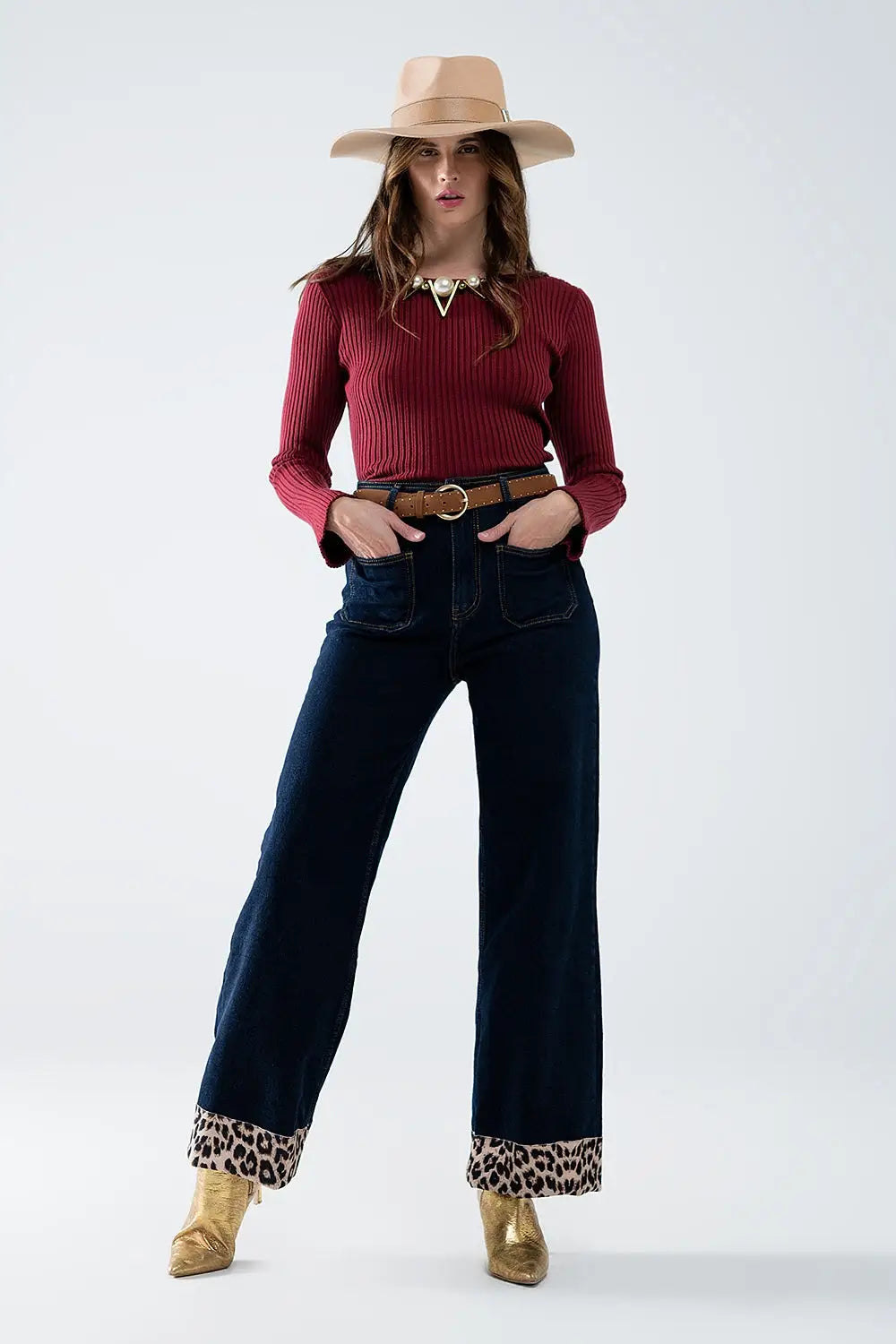 open back burgundy ribbed sweater - Sweaters