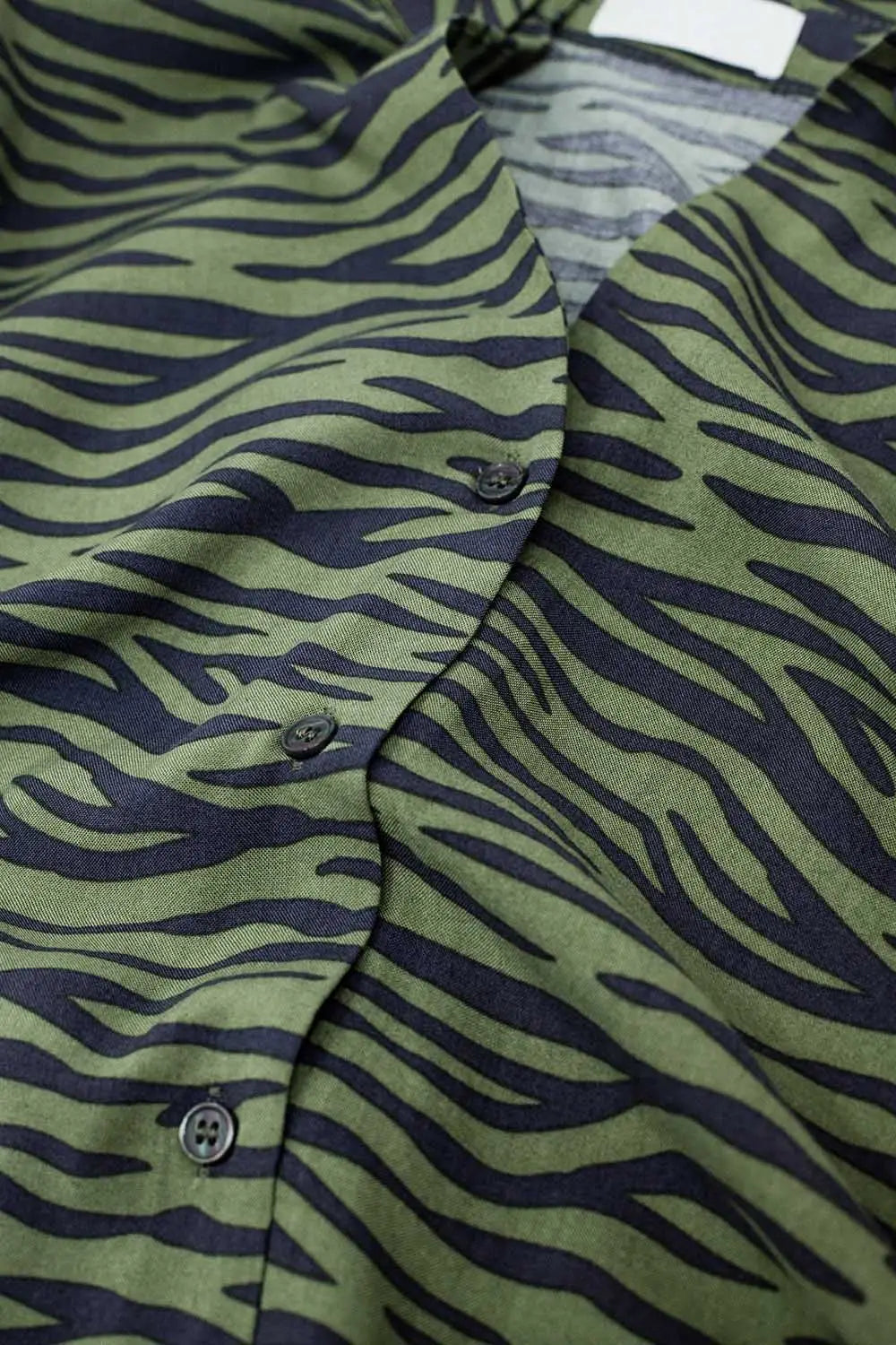 Zebra Printed Shirt in Green - Shirts
