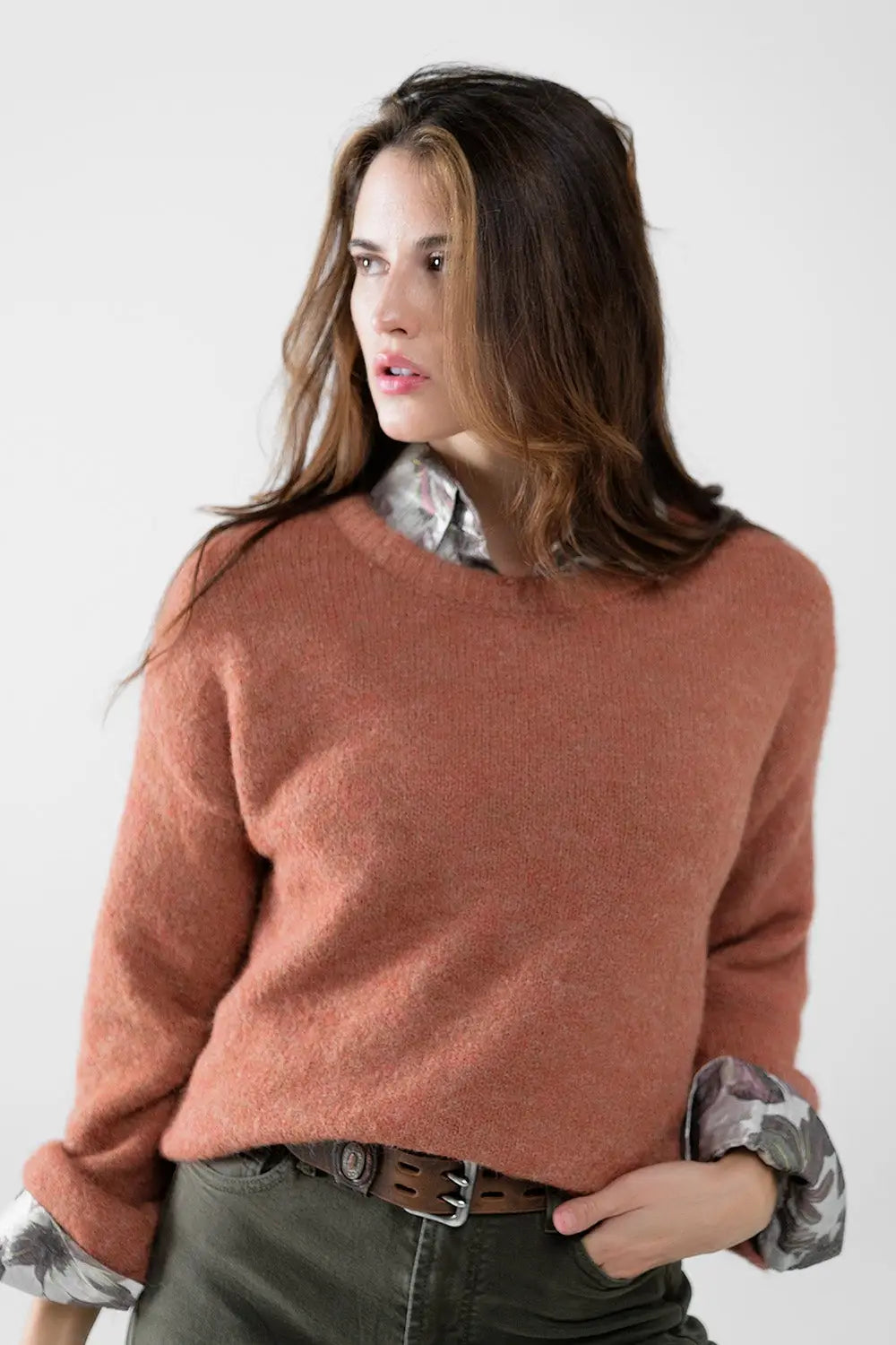 Cozy Balloon Sleeve Sweater in camel - Sweaters