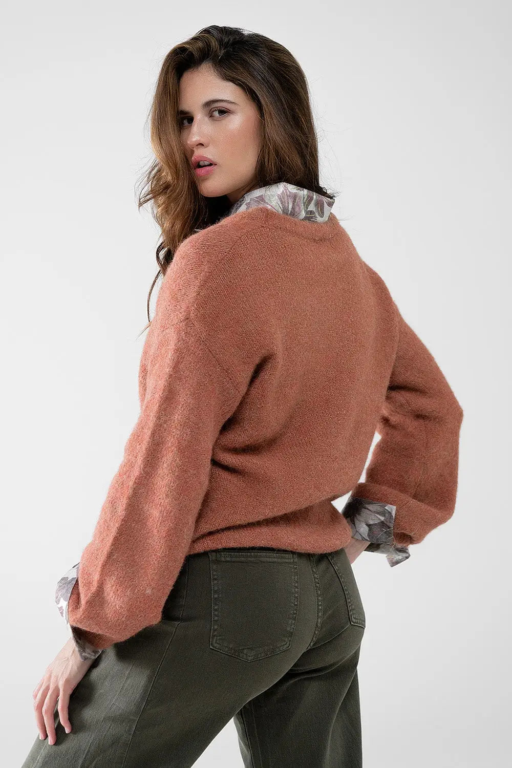 Cozy Balloon Sleeve Sweater in camel - Sweaters