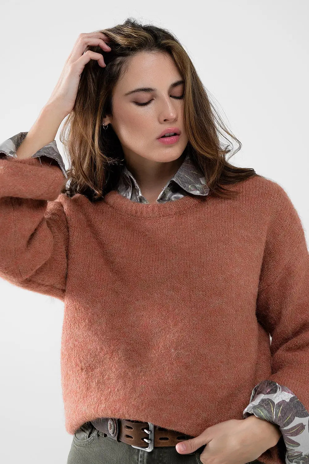 Cozy Balloon Sleeve Sweater in camel - Sweaters