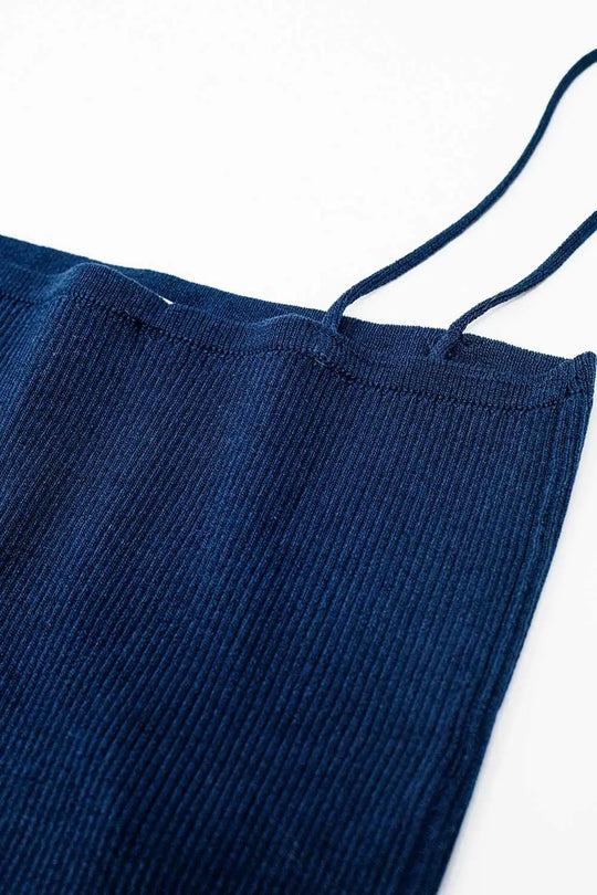 Basic knitted Top In navy With Thin Straps - Tops Sweaters