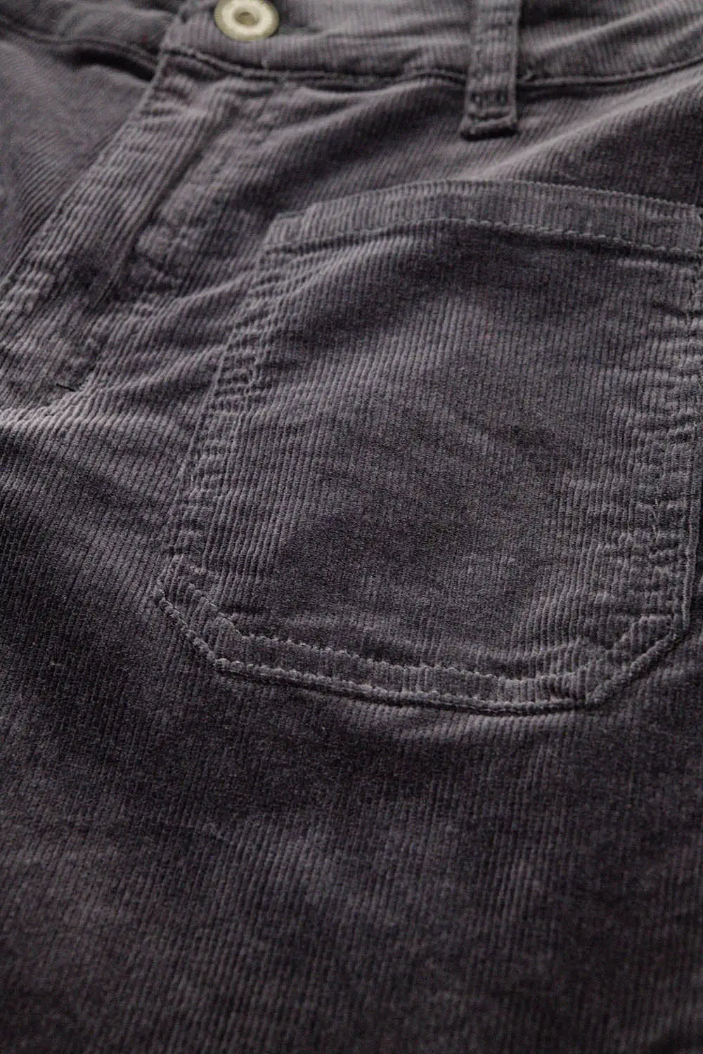 Straight Leg Corduroy Jeans in dark grey with pockets - Pants