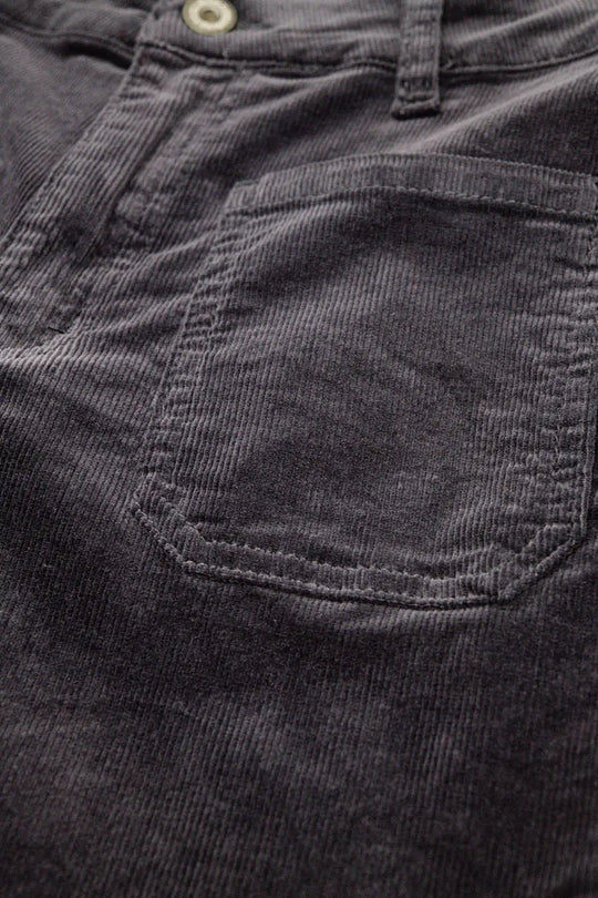 Straight Leg Corduroy Jeans in dark grey with pockets - Pants