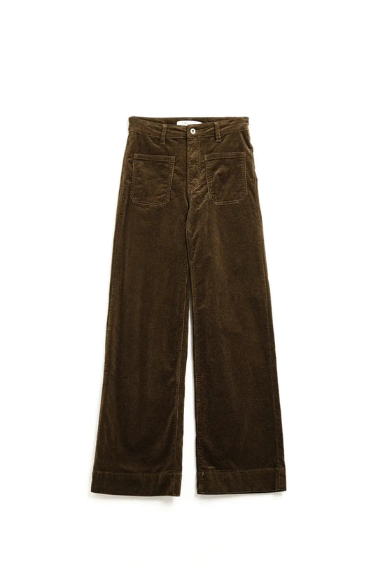 Straight Leg Corduroy Jeans in brown with pockets - Colored Jeans
