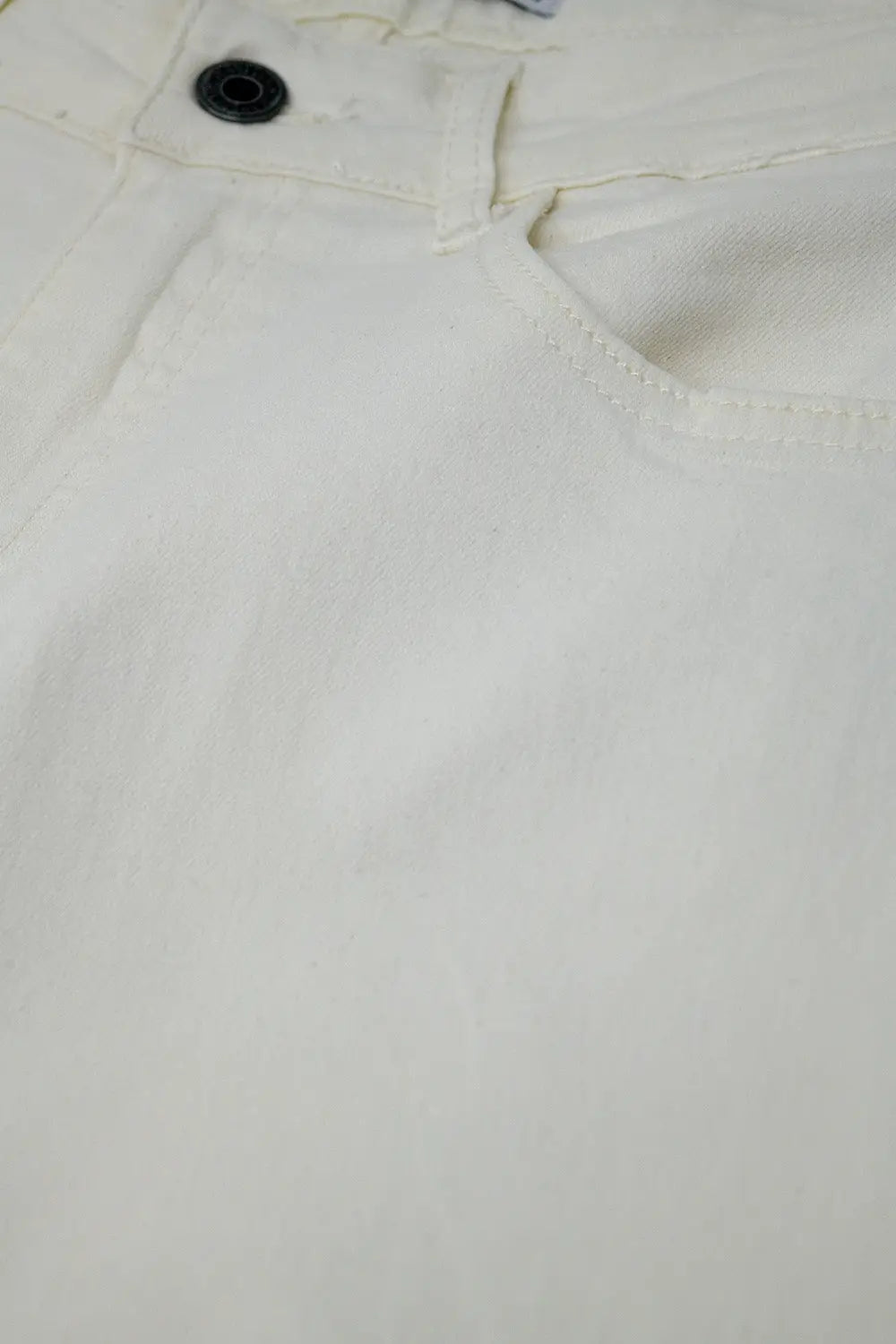Wide leg cream pants with leopard print at the bottom - Colored Jeans