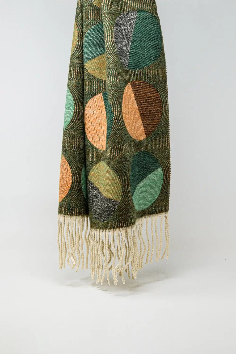 Scarf printed with circles in green - BROWN / ONE - Scarves
