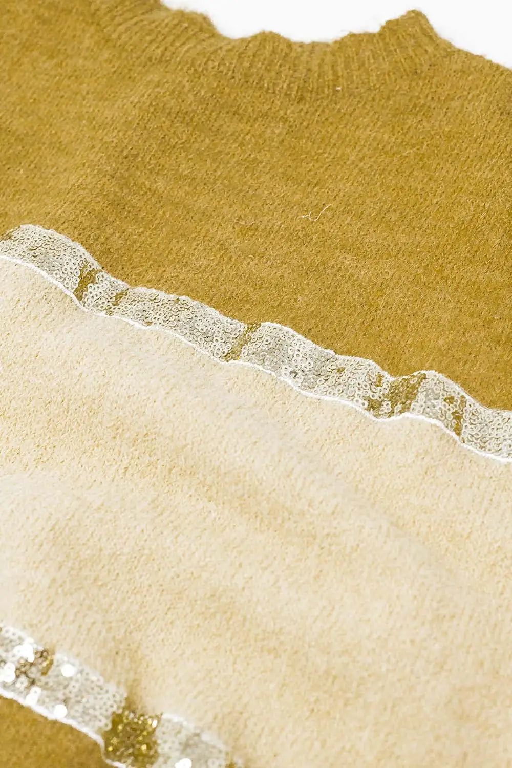 Sleeveless beige sweater with sequin detail - CAMEL / ONE - Sweaters