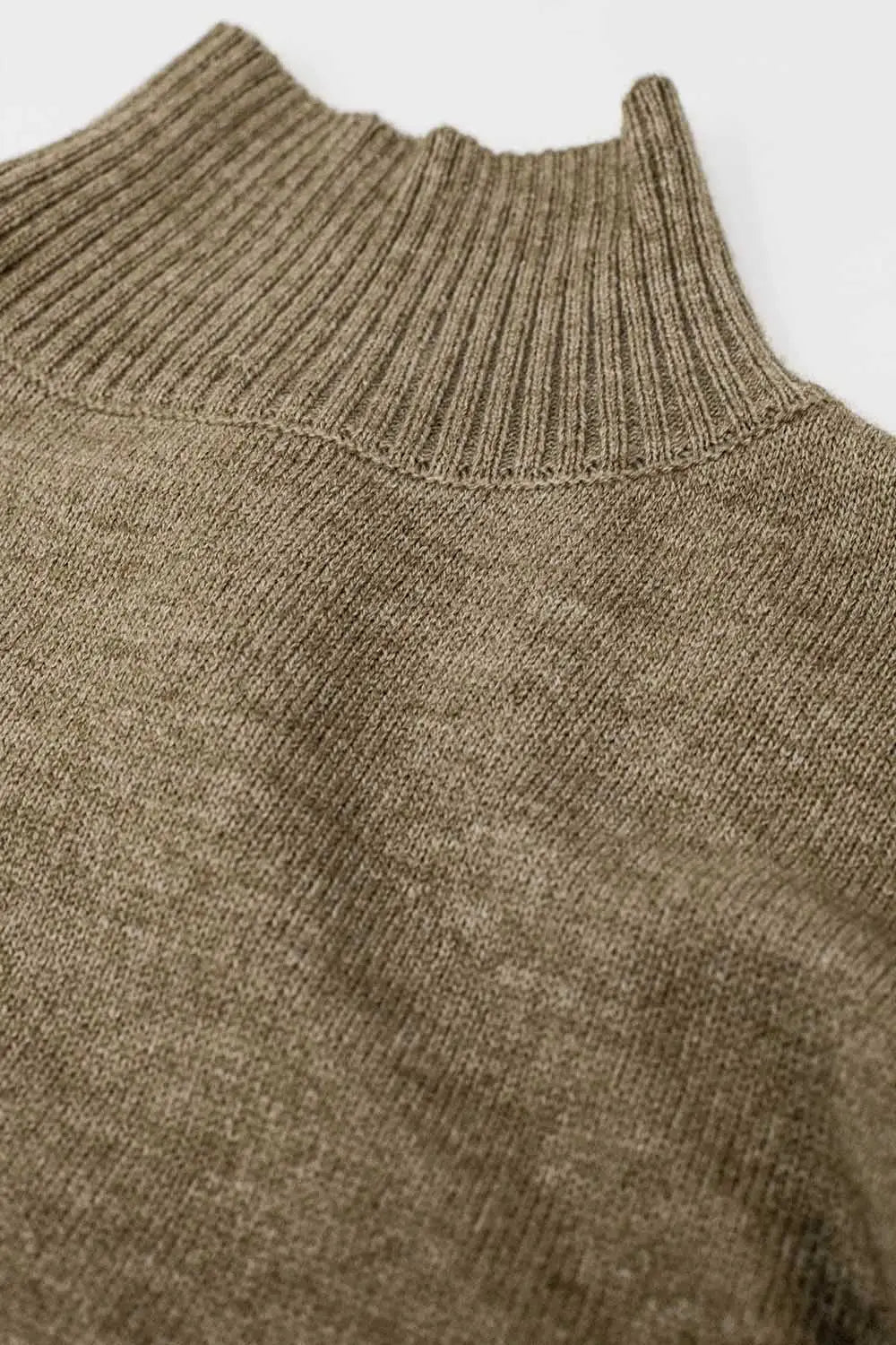 chunky knit sweater in beige with turtleneck - Sweaters