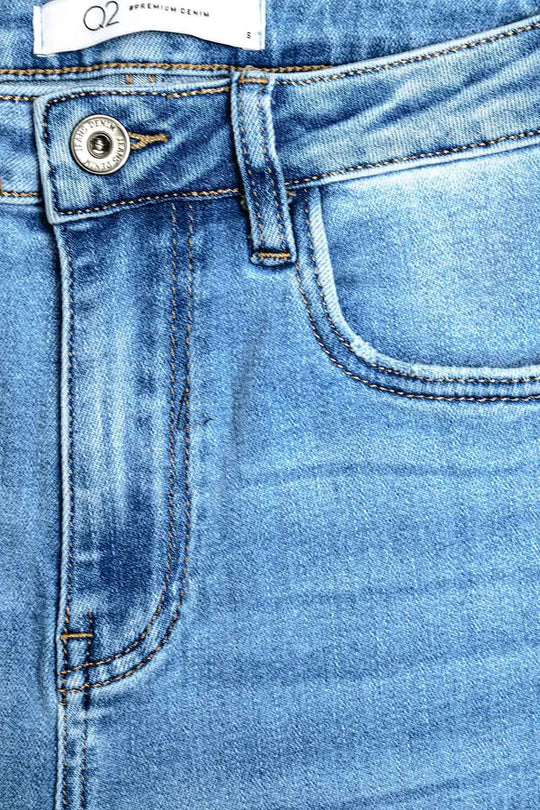 70s high flare jeans in light wash stretch